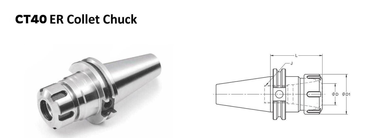 CT40 ER11 - 2.75 ER Collet Chuck (Balanced to 2.5G 25000 RPM)